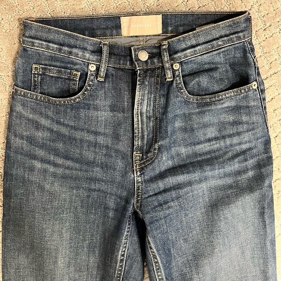 Everlane high rise straight jeans - dark wash - Picture 3 of 5